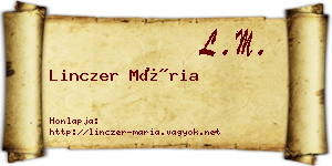 Linczer Mária névjegykártya