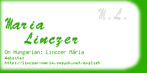 maria linczer business card